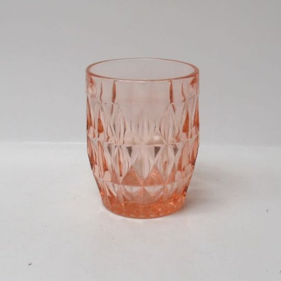 Jeannette Depression Glass Pink WINDSOR Diamond 4 Inch 9 Ounce Water Tumbler - Picture 2 of 4